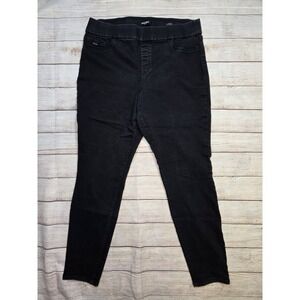 Women's Nine West Pull On Skinny Jeans Black Size 14 Jeggings Stretch Neutral